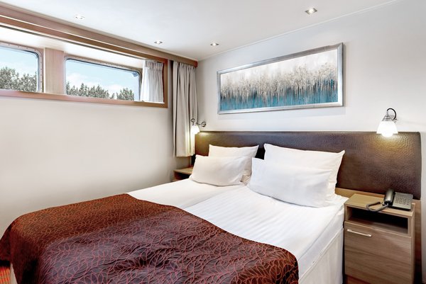 Inside view of the cabins in category S and A on the A-ROSA CLEA.